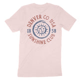 Denver Sun God T-Shirt Soft Pink back