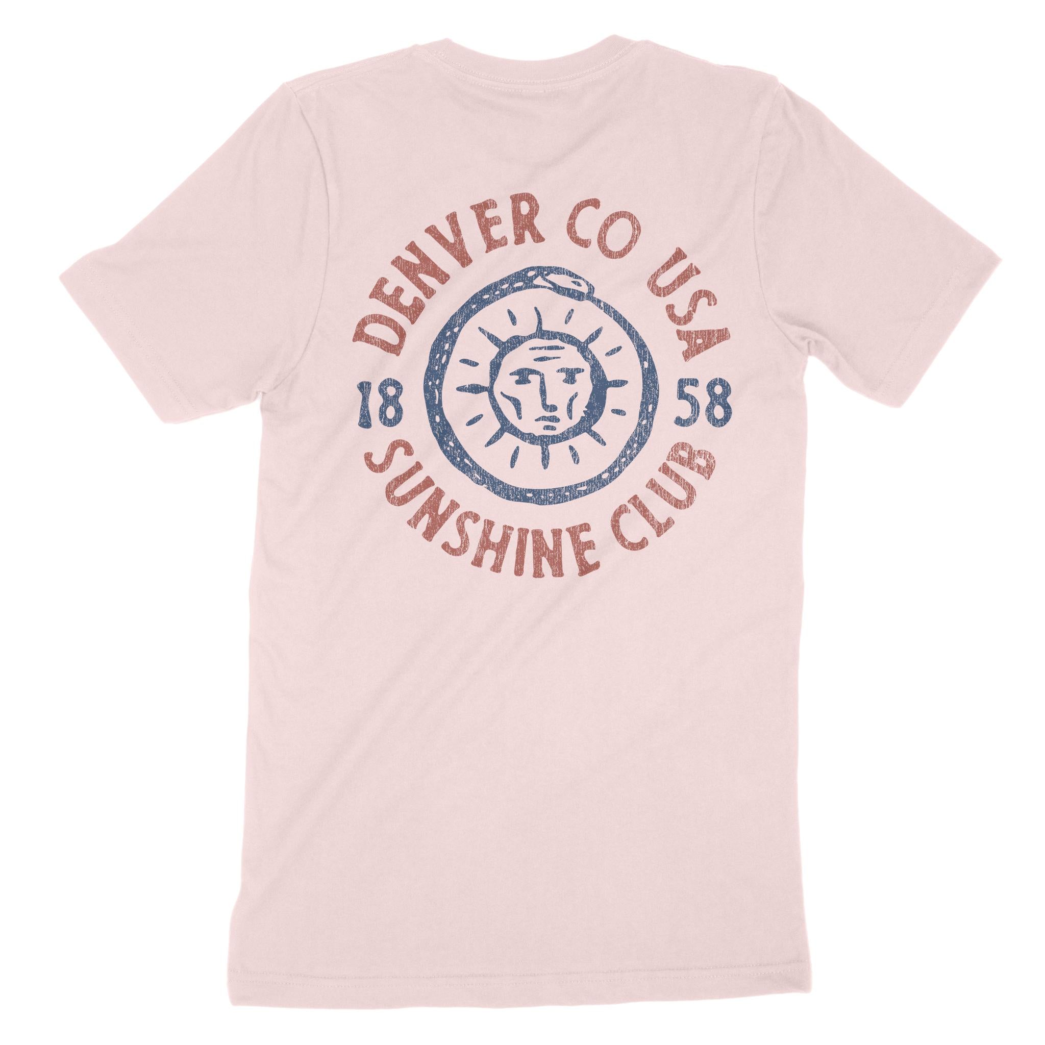 Denver Sun God T-Shirt Soft Pink back