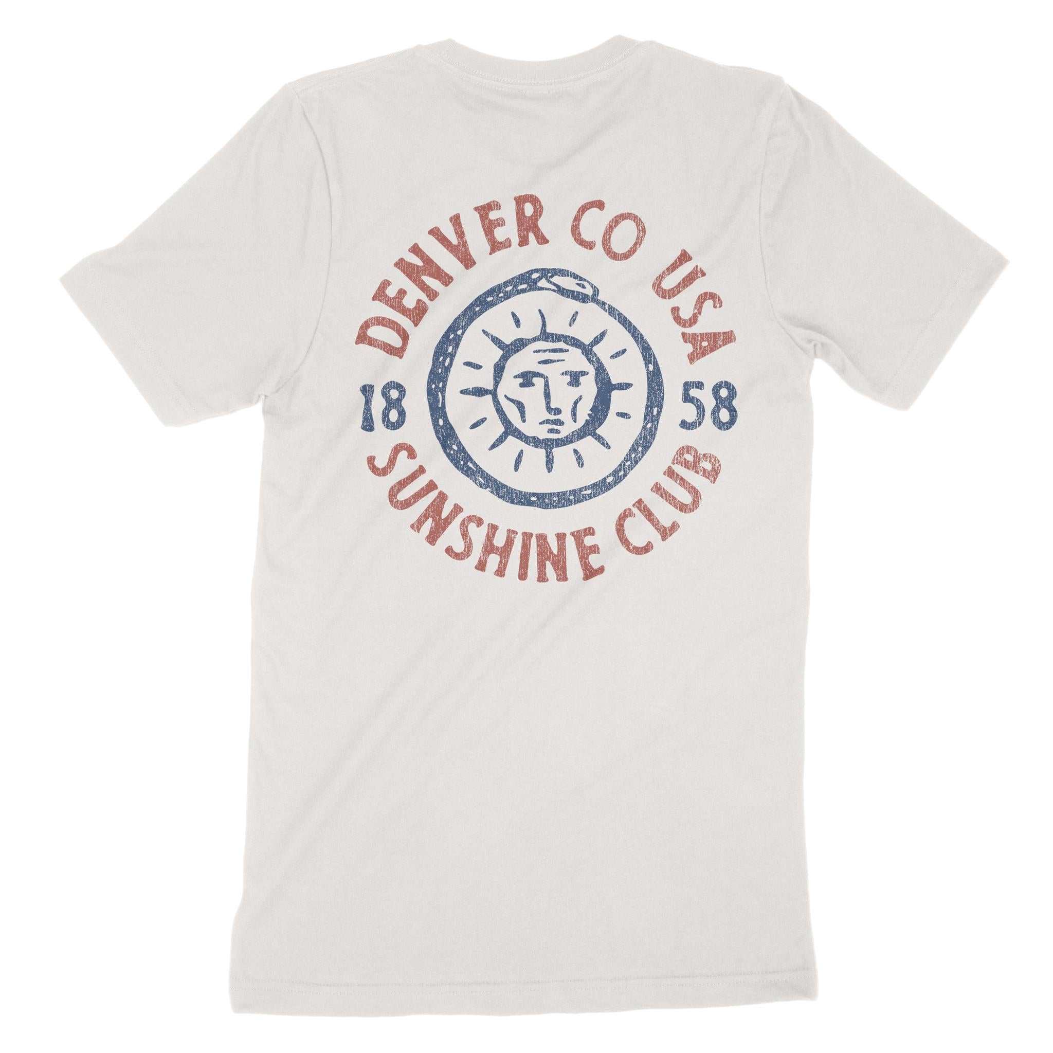 Denver Sun God T-Shirt Vintage White back