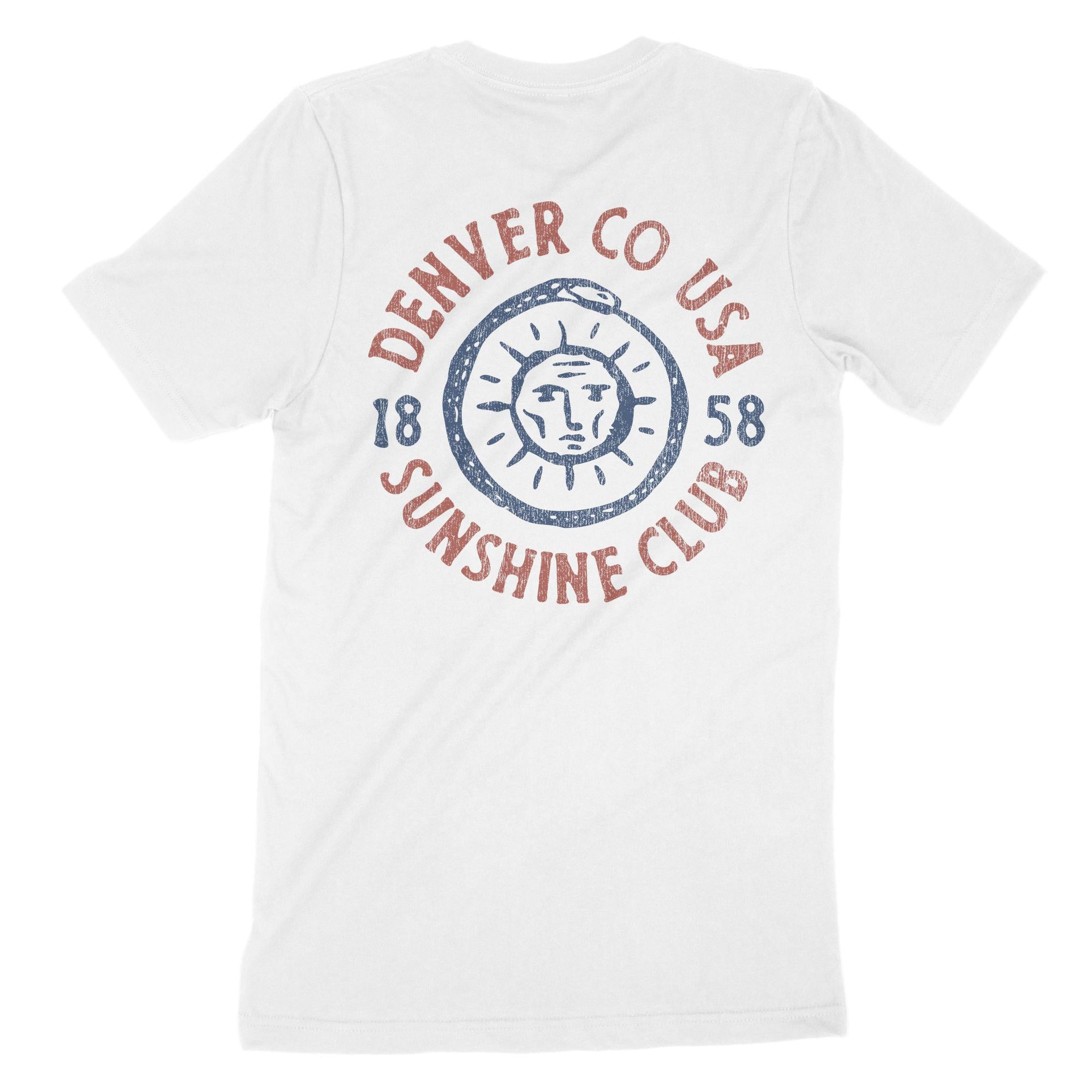 Denver Sun God T-Shirt White back