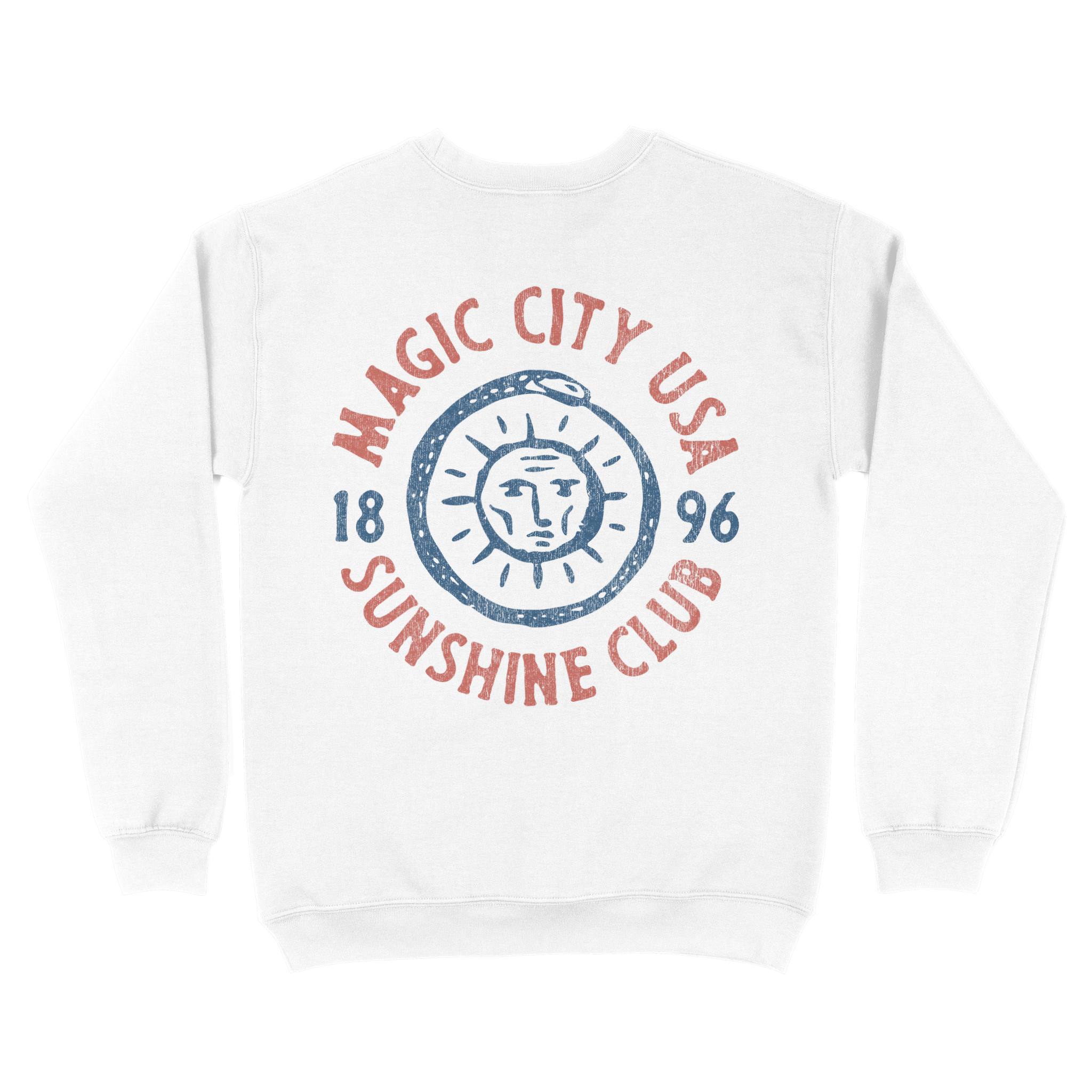 Miami Crewneck in White - back view