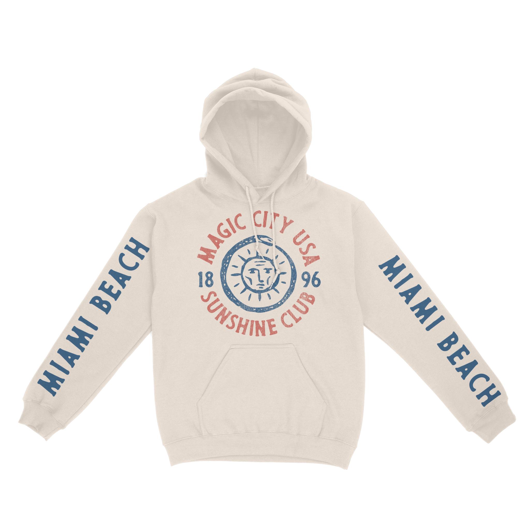 Miami Hoodie in Natural - front-sleeves view
