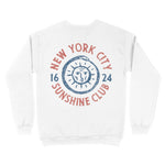 New York Crewneck in White - back view