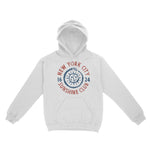New York Sun God Hoodie White front