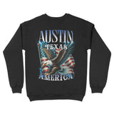 Austin Crewneck in Black - back view