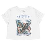 Austin Murica Cropped Tee in White - front view