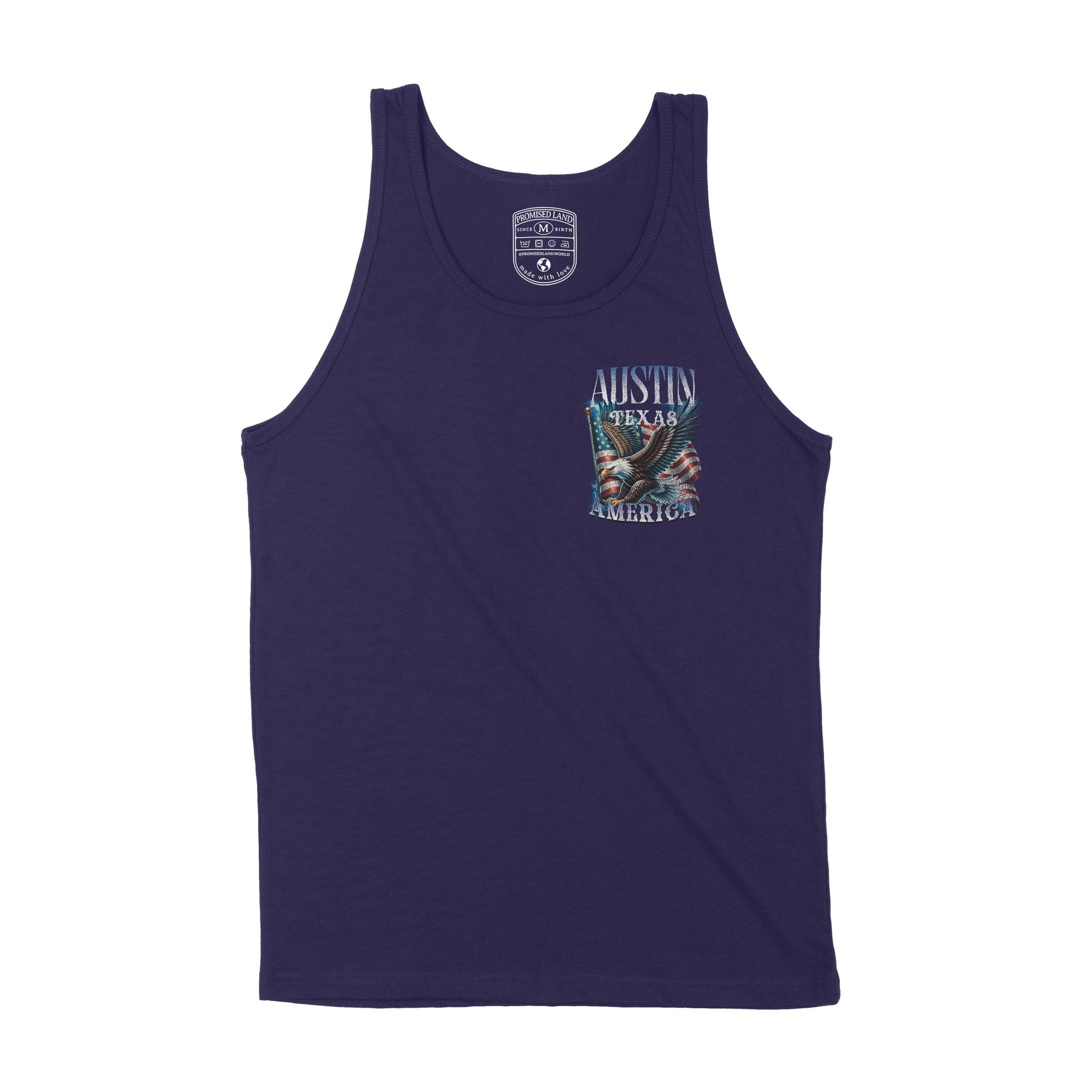 Austin Murica Tank Top Navy front