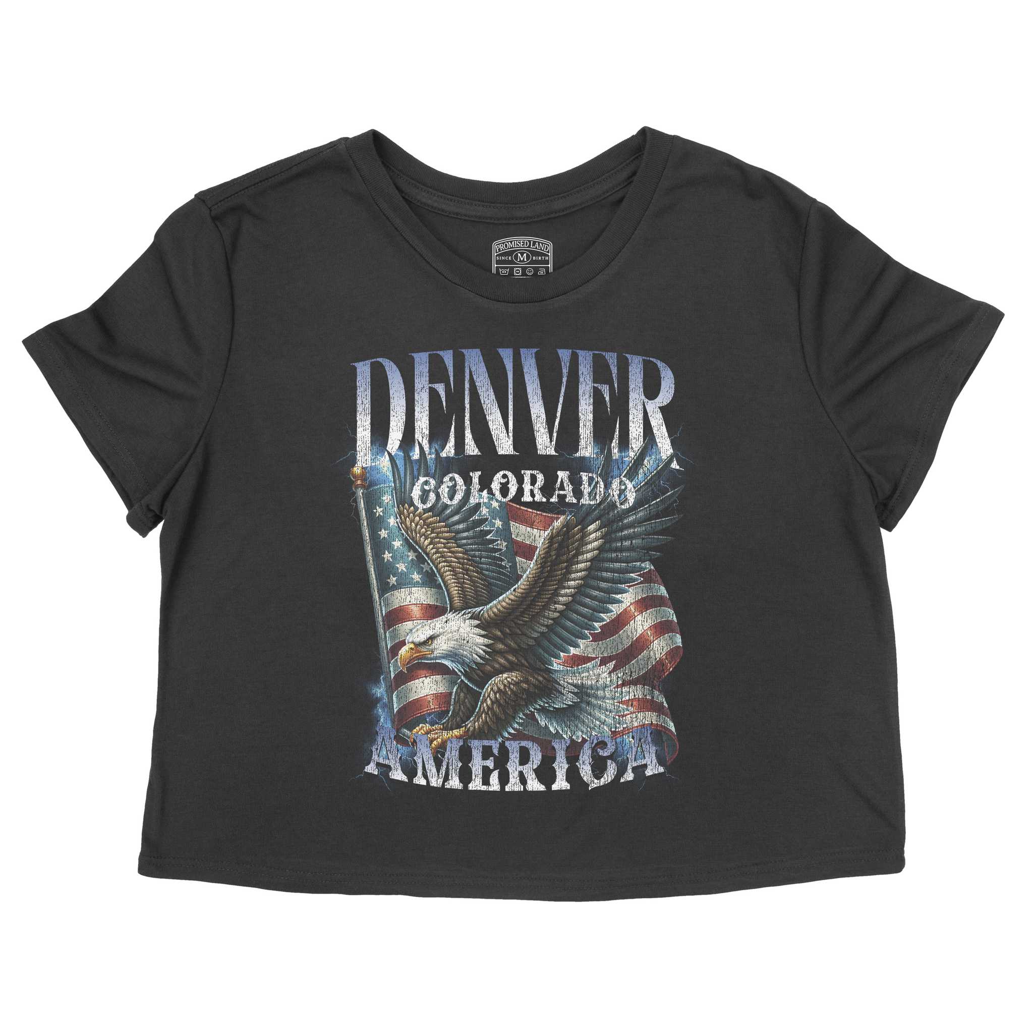 Denver Murica Cropped Tee Black front