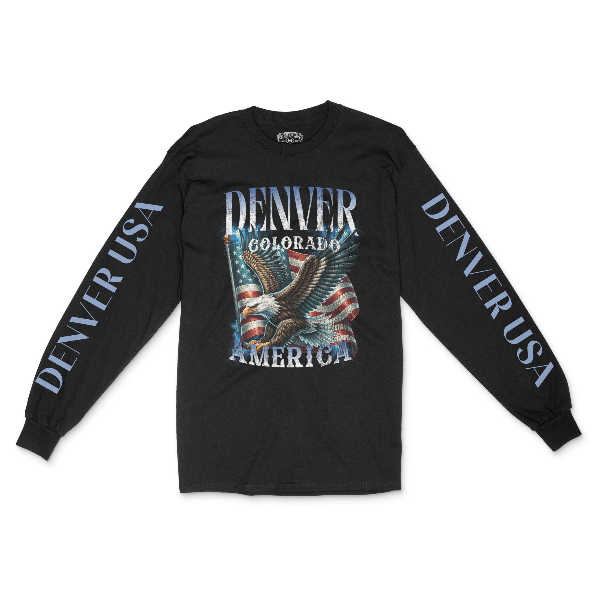 Denver Longsleeve in Black - front-sleeves view