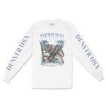 Denver Longsleeve in White - front-sleeves view