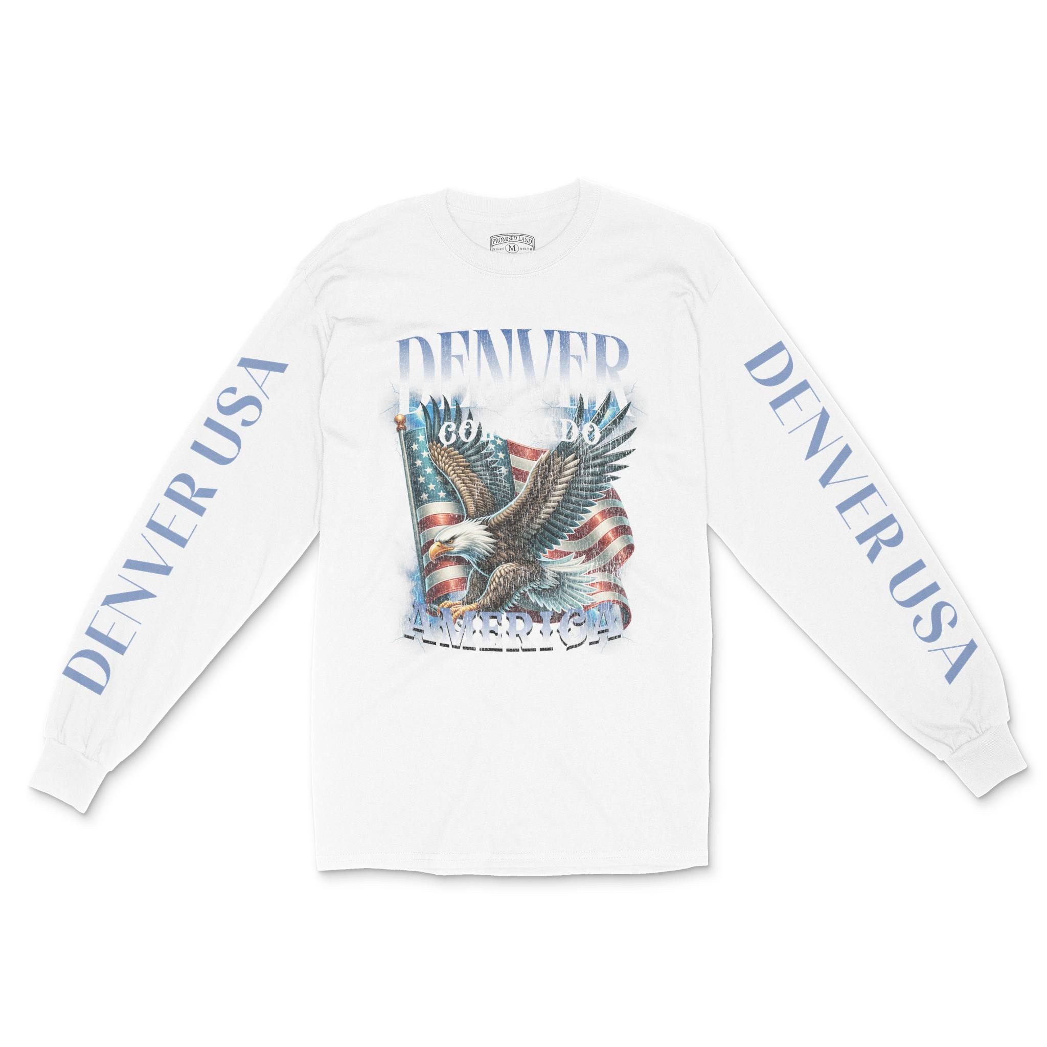 Denver Longsleeve in White - front-sleeves view