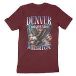 Denver Murica T-Shirt in Maroon - back view