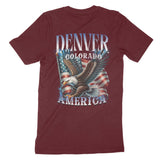 Denver Murica T-Shirt in Maroon - back view