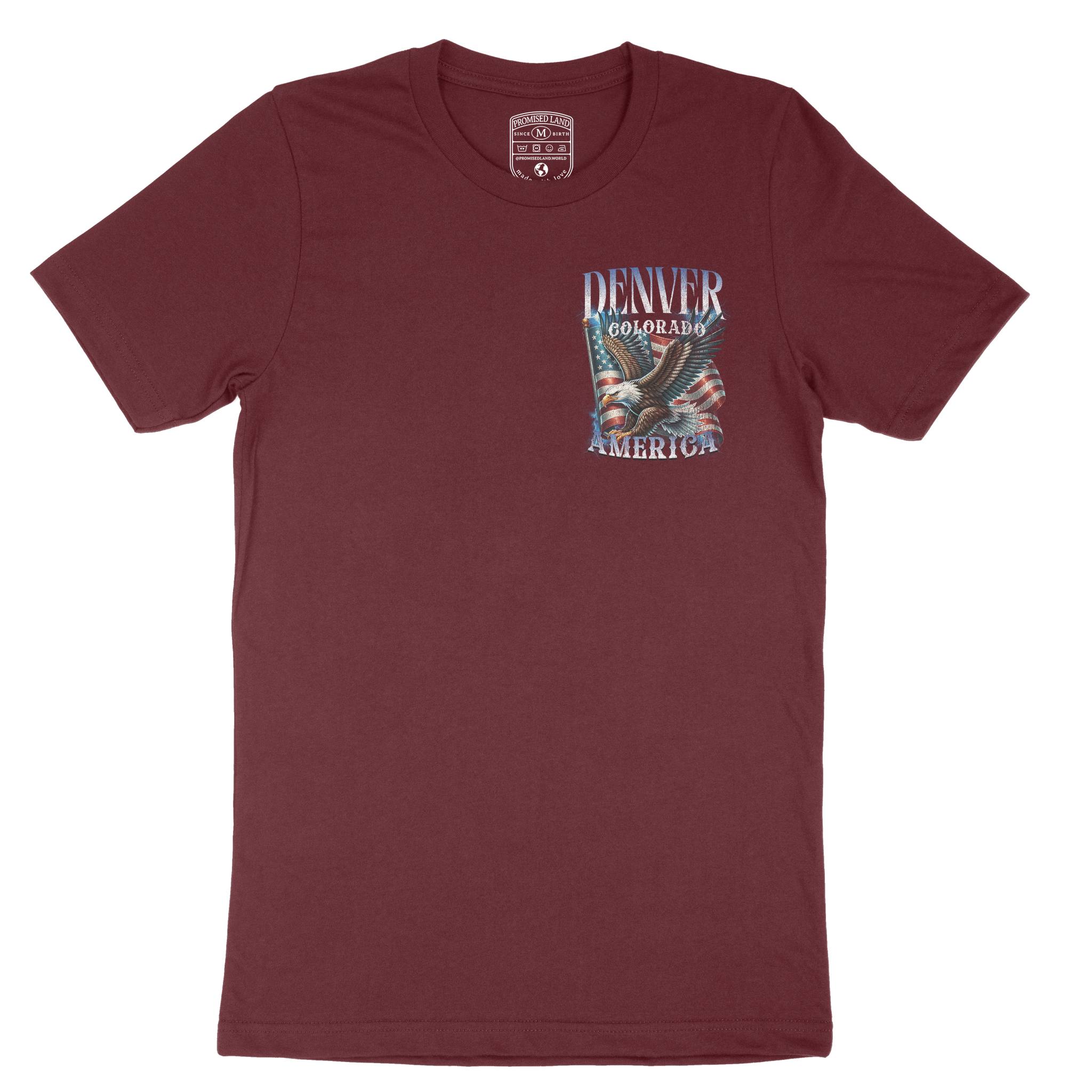 Denver Murica T-Shirt in Maroon - front view