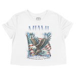 Miami Murica Cropped Tee in White - front view