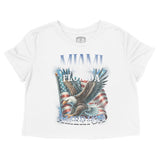 Miami Murica Cropped Tee in White - front view