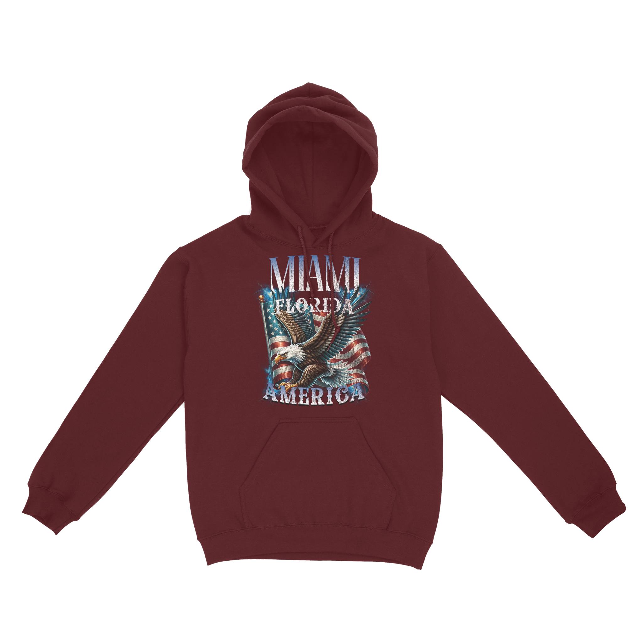 Miami Hoodie in Maroon - front view