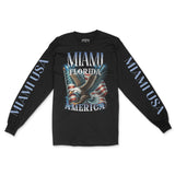 Miami Murica Longsleeve in Black - front view with sleeves