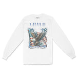 Miami Murica Longsleeve in White - front view