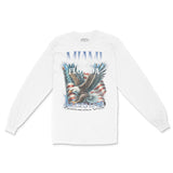 Miami Murica Longsleeve in White - front view