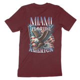 Miami Murica T-Shirt in Maroon - back view