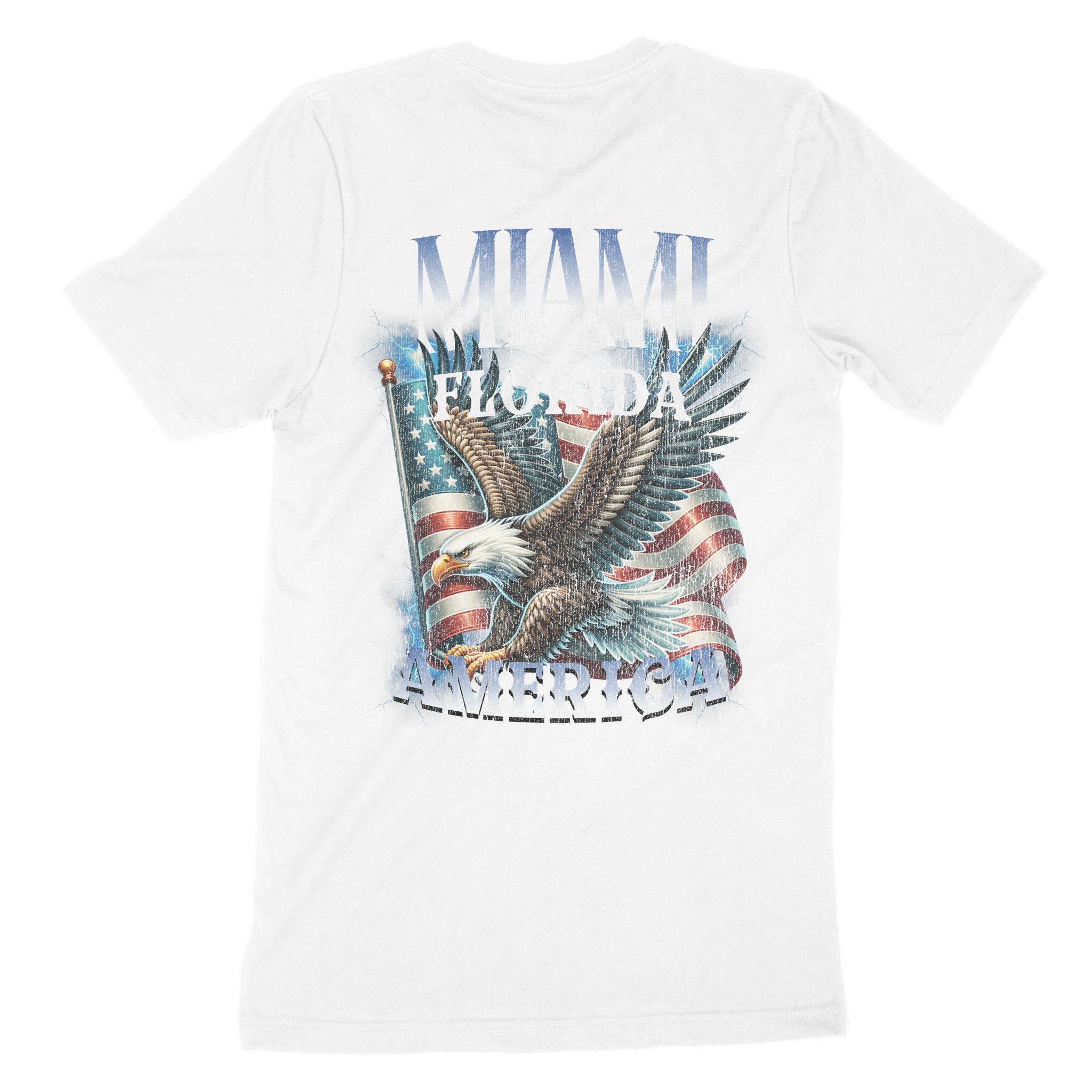 Miami Murica T-Shirt in White - back view