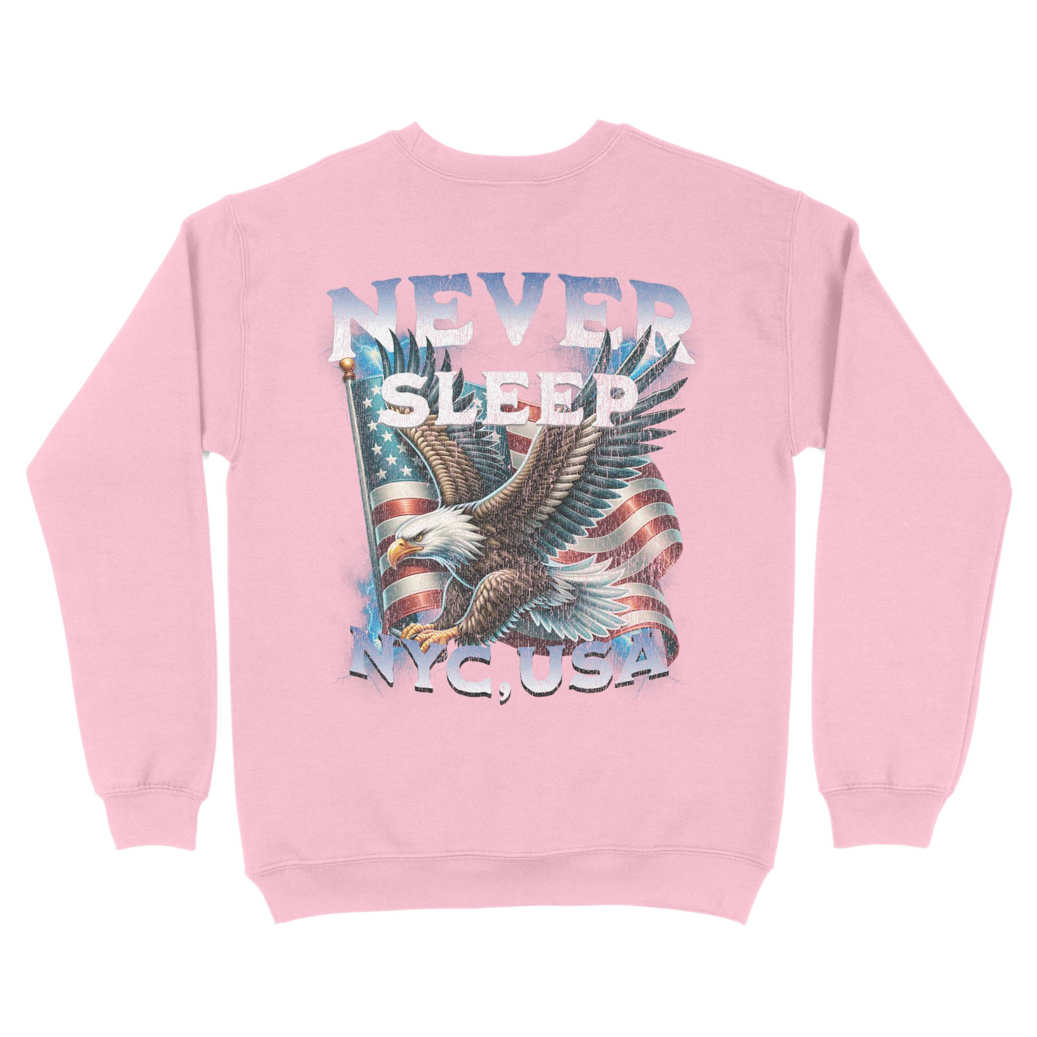 New York Crewneck in Light PInk - back view