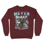 New York Crewneck in Maroon - back view