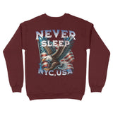 New York Crewneck in Maroon - back view