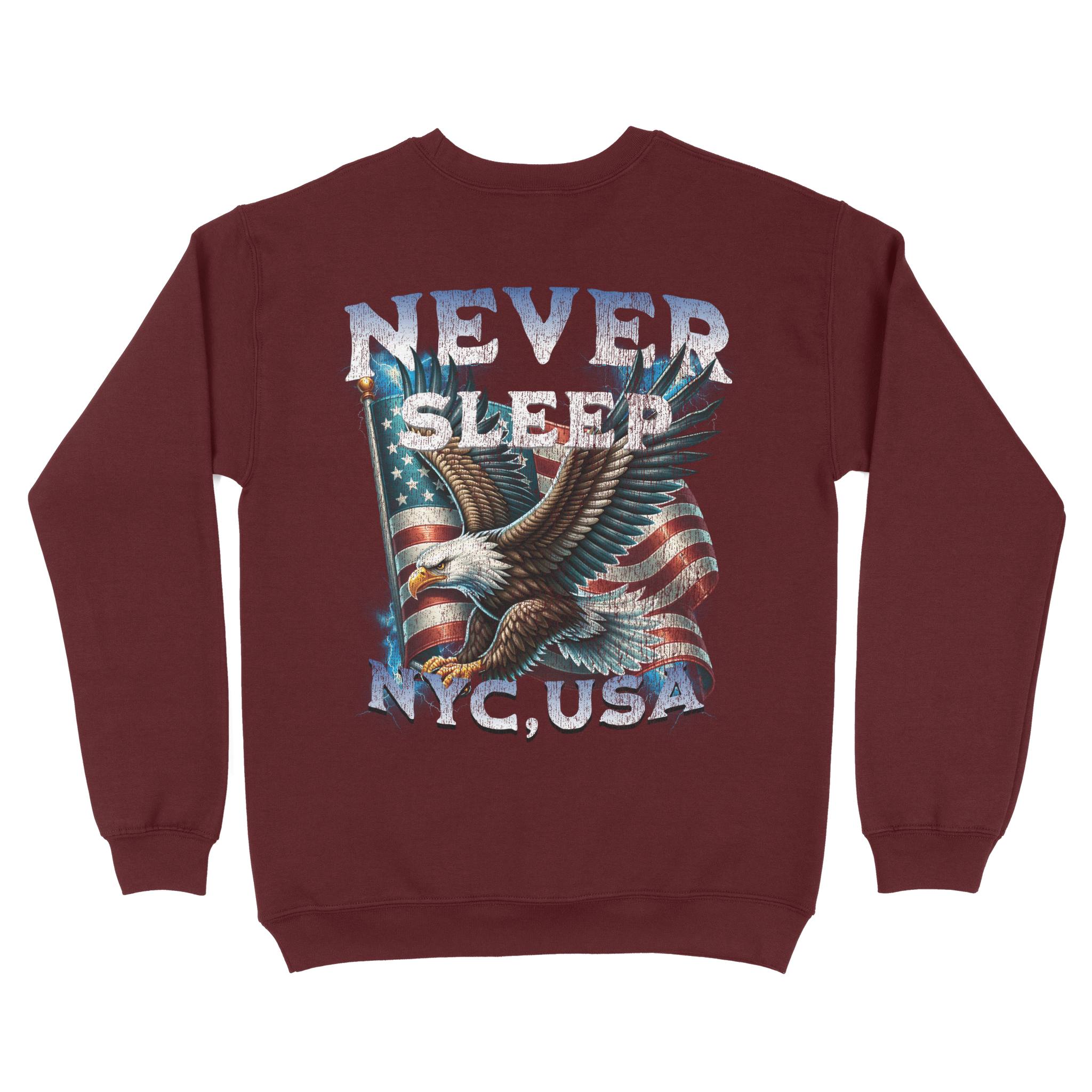 New York Crewneck in Maroon - back view