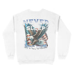 New York Crewneck in White - back view