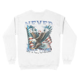 New York Crewneck in White - back view