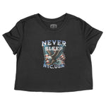 New York Cropped Tee in Black - front view