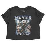 New York Murica Cropped Tee Black front