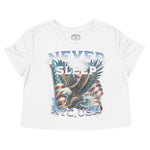 New York Murica Cropped Tee in White - front view