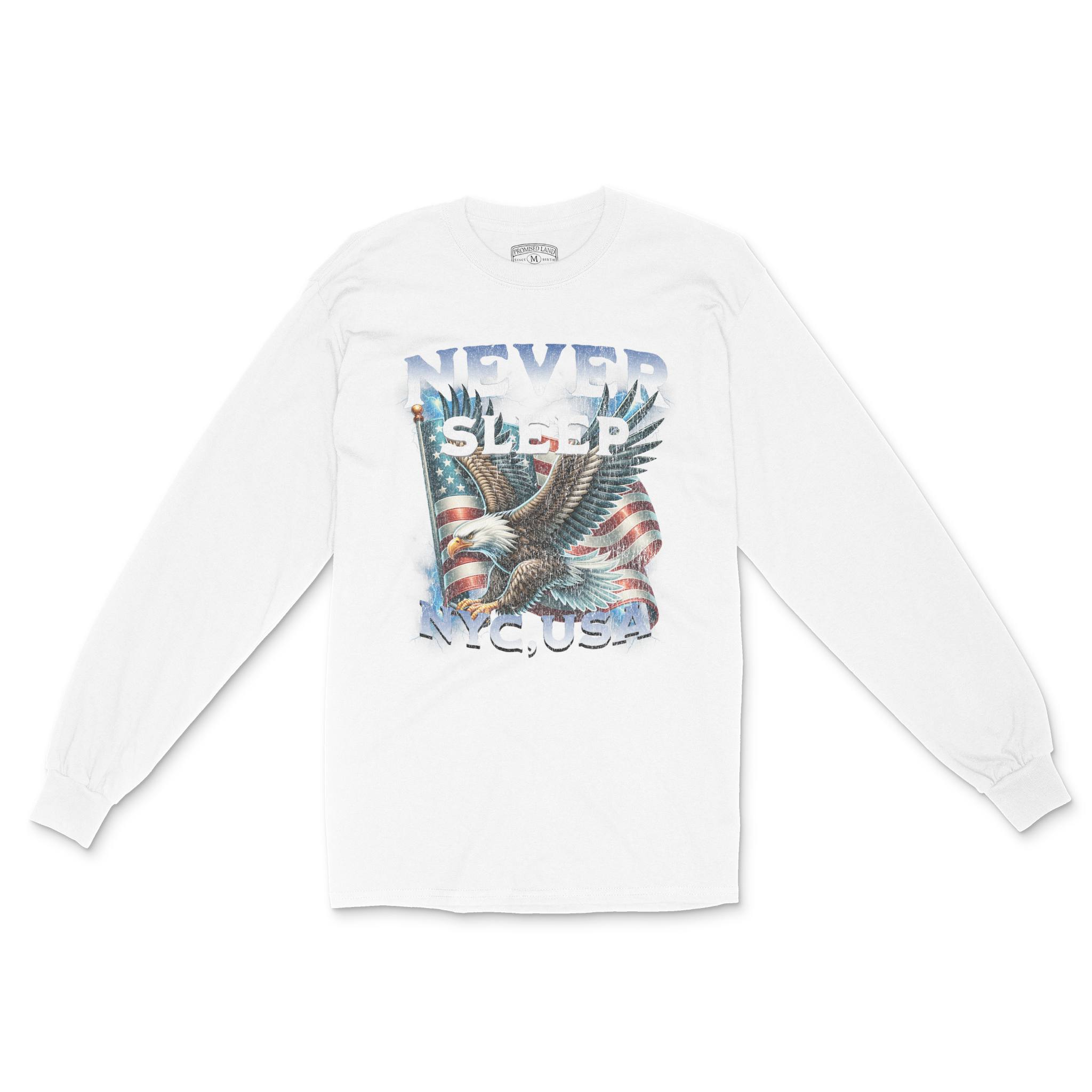 New York Longsleeve in White - front view