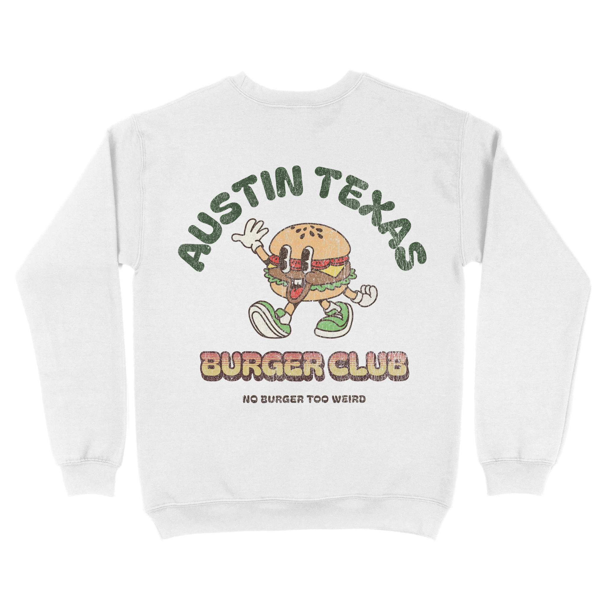 Austin Burger Boy Crewneck White back