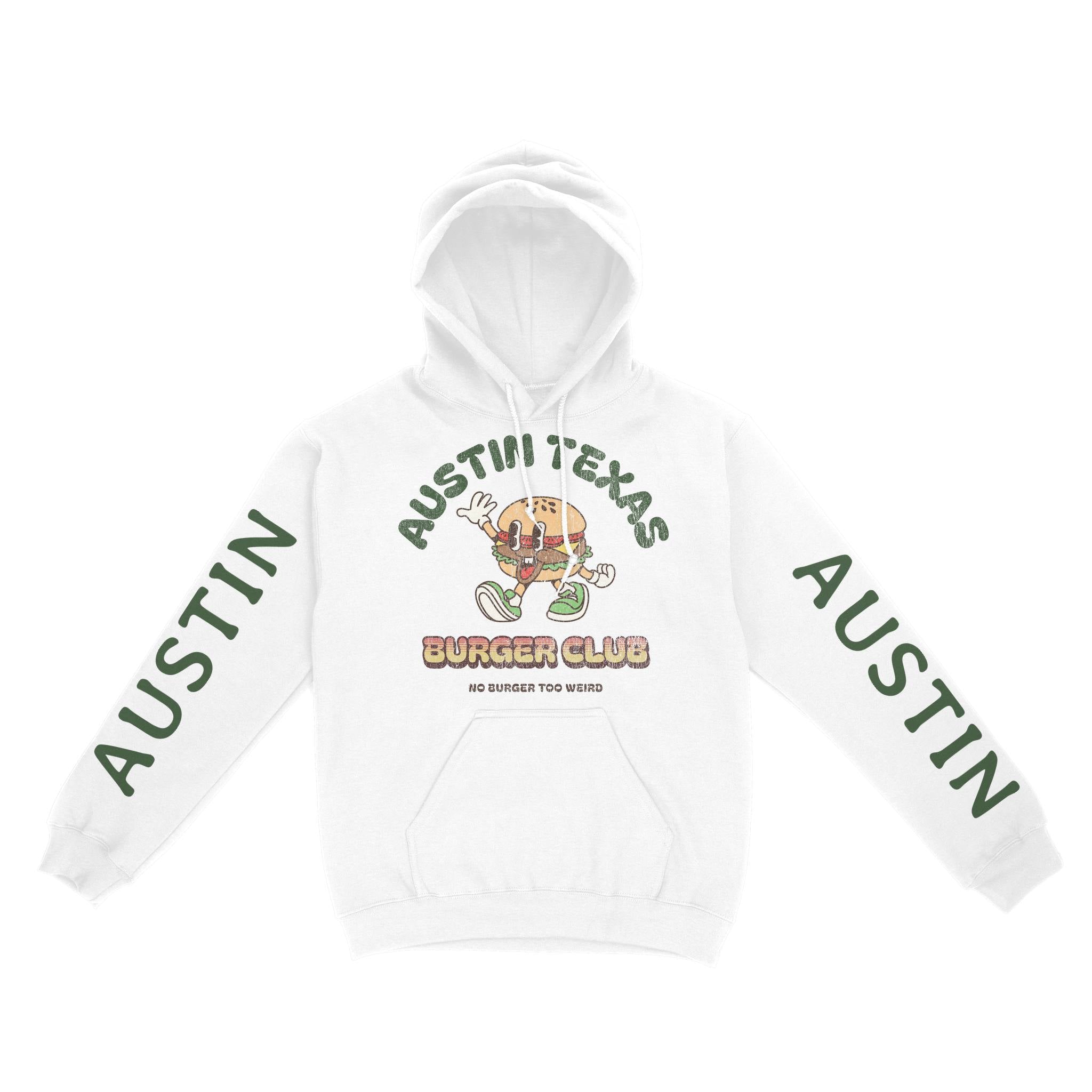 Austin Hoodie in White - front-sleeves view