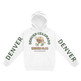 Denver Hoodie in White - front-sleeves view