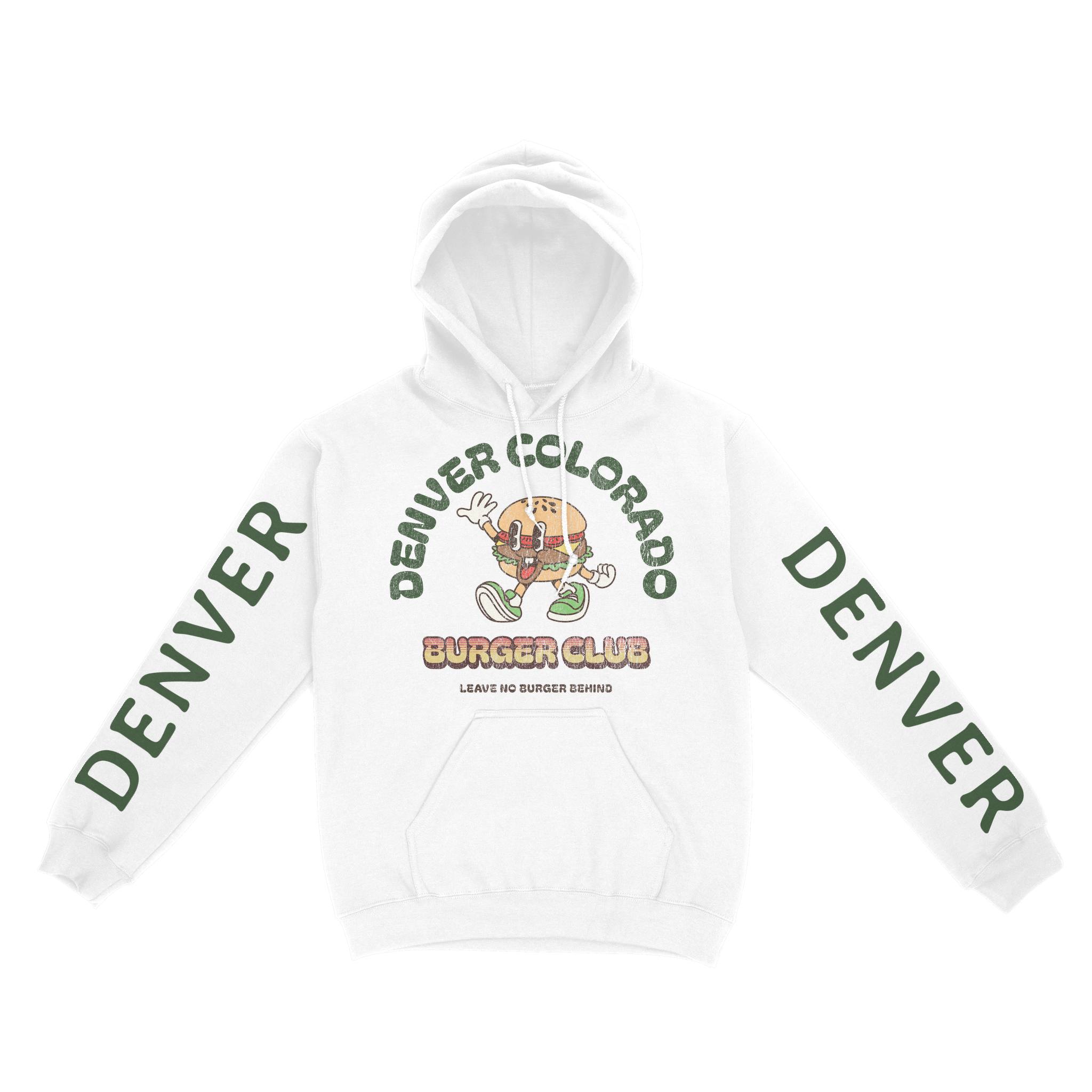Denver Hoodie in White - front-sleeves view