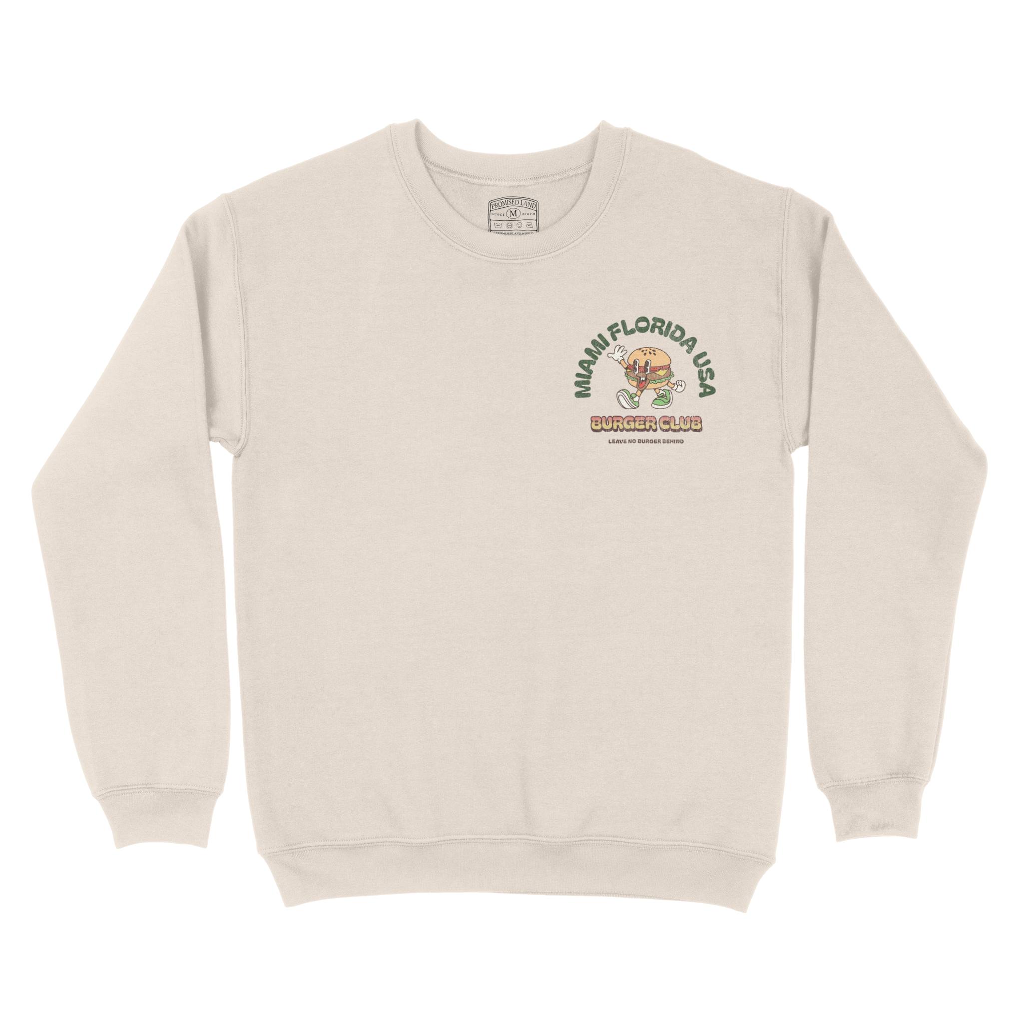 Miami Burger Boy Crewneck in Natural - front view