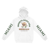 Miami Hoodie in White - front-sleeves view