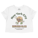 New York Burger Boy Cropped Tee White front