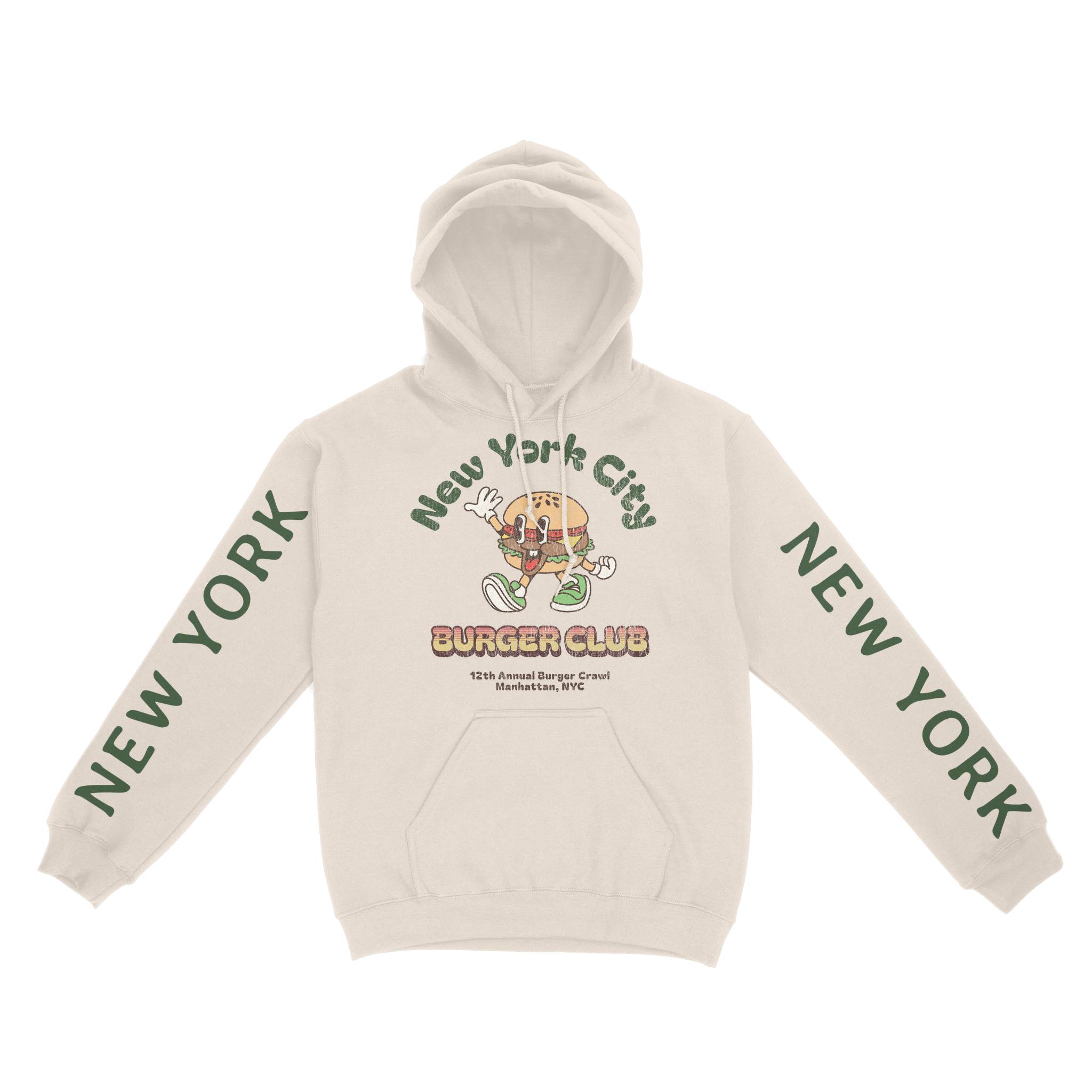 New York Hoodie in Natural - front-sleeves view
