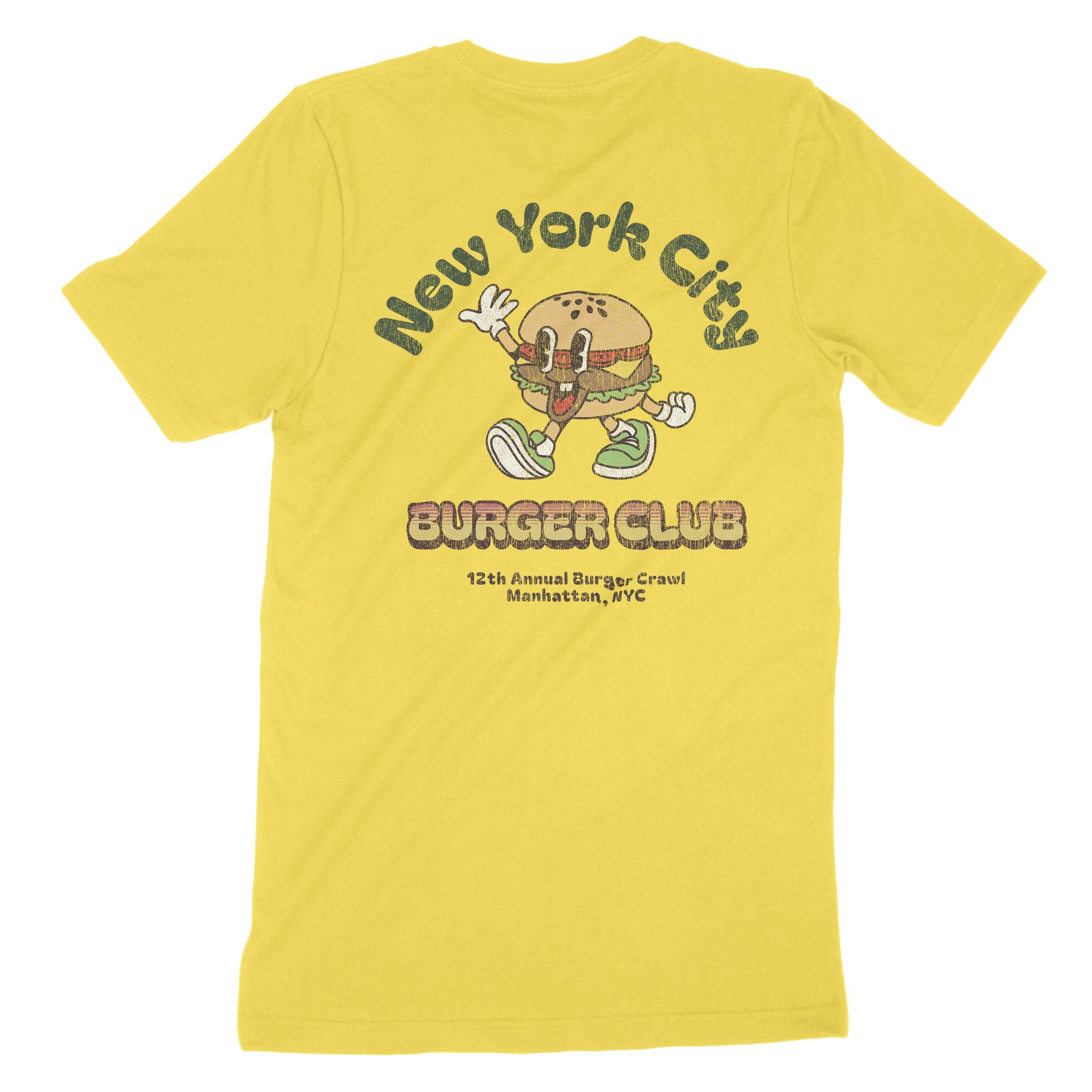 New York Burger Boy T-Shirt Yellow back