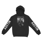 Austin Hoodie in Black - front-sleeves view