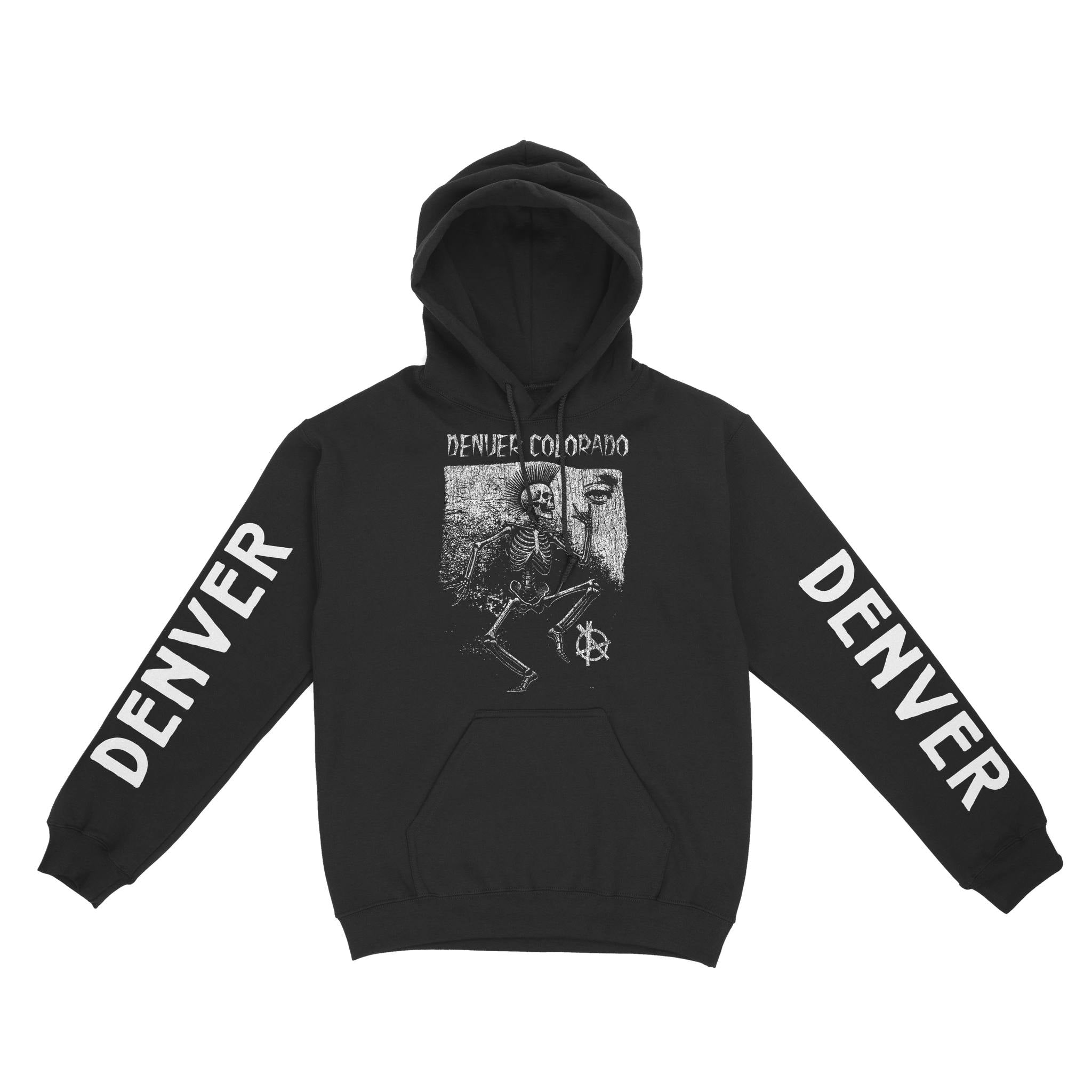 Denver Hoodie in Black - front-sleeves view