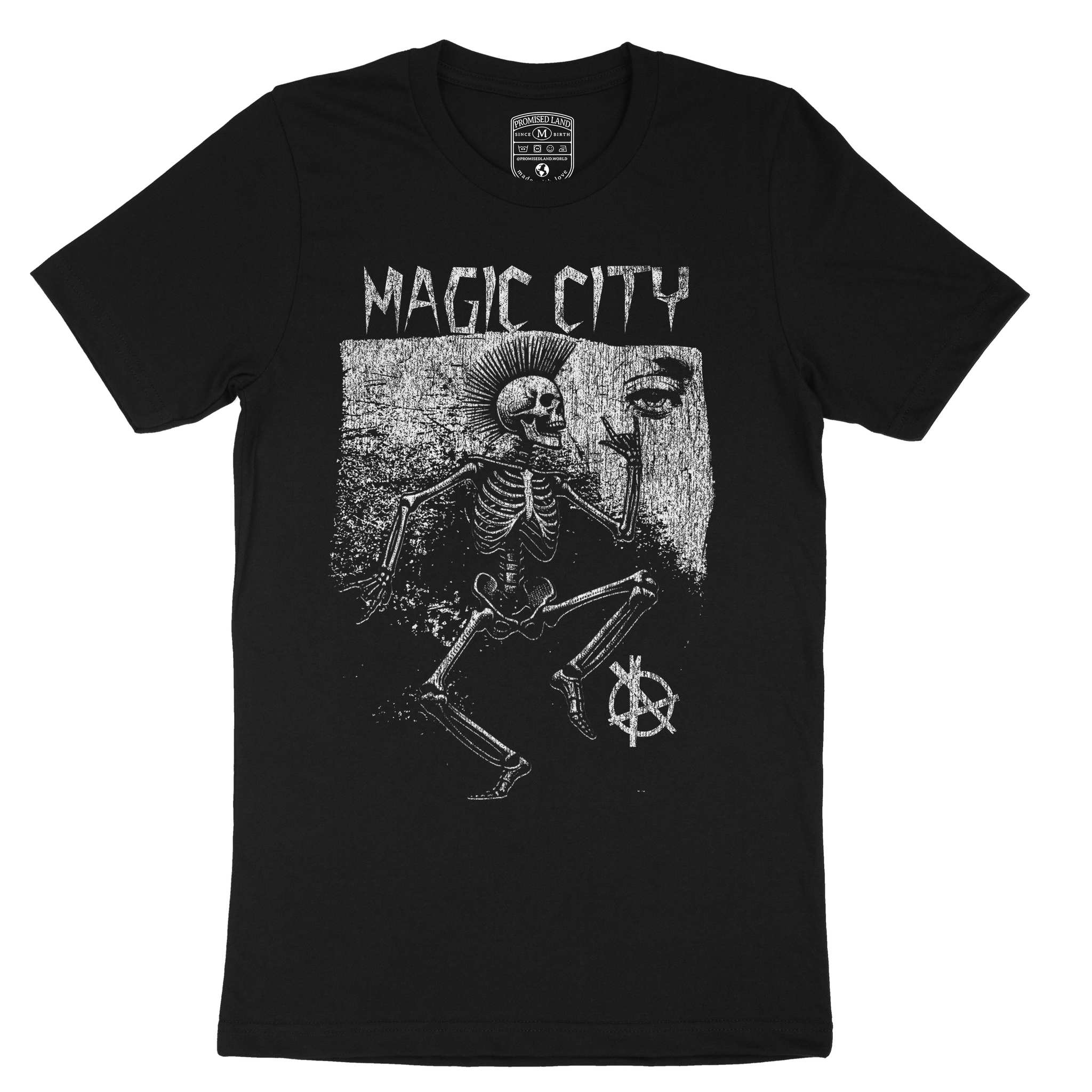 Miami Skelly T-Shirt Vintage Black front