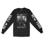 New York Longsleeve in Black - front-sleeves view