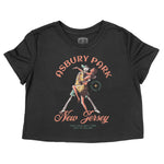 Asbury Park Skeleton Hunk Cropped Tee in Black - front view